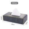 Caja de Pañuelos de Cuero Simple para Hogar Hotel Hotel Coche Caja de Pañuelos de Papel de Cuero Caja de Servilletas de Cuero para el Hogar