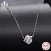 Collar Aiful Día de San Valentín Rosa Moissanita Plata de Ley S925 Brillante Flor Cadena para Clavícula Joyería al por Mayor para Mujeres