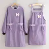 Delantal Nuevo de Lona de Manga Larga Cocina Ropa para Cocinar en Casa Protectora para Mujeres Catering Ropa de Trabajo Overol Ropa de Trabajo Resistente a Manchas Transpirable