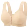 Nuevo Talla Grande Jelly Sin Costuras Copa Fija Broche Frontal Ropa Interior para Madres Sujetador tipo Chaleco de Alta Elasticidad sin Aros para Mujer