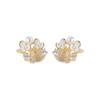 Elegantes Pendientes Florales con Diseño Único, Pendientes Clip de Perlas en Espiral Estilo Francés para Mujeres Sin Perforaciones, Dulces y Versátiles