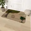 Alfombrilla de suelo de lino sintético más vendida transfronteriza, absorbente para baño, resistente a la suciedad, base de goma antideslizante, alfombrilla de entrada de cocina de dibujos animados