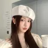 Novo Boina para Mulheres, Estilo Japonês Outono e Inverno, Chapéu Abóbora Pequeno Versátil para Afinar o Rosto, Chapéu de Artista Lã Retrô