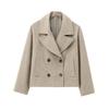 Estilo Europeo y Americano Comercio Exterior Transfronterizo para Mujer Abrigo de Lana de Doble Botonadura Otoño e Invierno Chaqueta Corta para Mujer