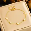 Versión coreana de joyería fresca pequeña, pulsera de oso animal lindo, concha, amor, pulsera delgada, joyería de acero de titanio para mujer que no se desvanece