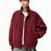 Chaqueta retro americana de PU mate, estilo hombre, nueva colección otoño/invierno 2026, moderna y elegante, corte holgado, cuello alto, chaqueta de motociclista