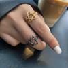 Anillo de Estrella de Cinco Puntas Nuevo de Corea del Sur Elegante Simple Tejido Estrella Anillo Color Oro Joyería Estilo Frío ins