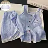 Pijama Estilo Coreano para Mujer, Cárdigan de Verano, Chaleco de Lunares con Almohadillas en el Pecho, Shorts, Lindo Conjunto de Ropa para el Hogar, Venta al por Mayor Transfronteriza