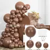 Conjunto de Corrente de Balões de Cor Sólida Nova Transfronteiriça com 137 Peças Decoração de Festa de Aniversário Pacote de Balões para Decoração de Casamento