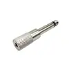 Adaptador de metal niquelado de 6.5 a 3.5 hembra mono pequeño a grande enchufe de audio para micrófono, audífono, mezclador