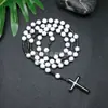 Amazonas Piedra Natural Colgante de Cruz Collar Piedra Ojo de Tigre Cruz Vesícula Biliar de Hierro Rosario para Hombres Collar Venta al por Mayor