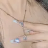 Versa Transfronterizo Nuevo Vintage Borla Chica INS Colgante Chapado en Oro con Gotas de Agua Diamante de Zirconia Cadena de Cuello de Moda Súper Hada