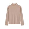 Ropa de Punto de Cuello Alto Medio de Otoño e Invierno, Camiseta Base de Terciopelo Gruesa de Una Pieza, Capa Interior Cálida, Fábrica de Tops de Punto Tejido de Exportación