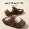 Pantuflas de Algodón para Mujer Otoño Invierno 2026 Nuevas Lindos Gatos Pequeños de Interior para el Hogar Felpa Cálidas Antideslizantes de Punta Cerrada