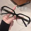 Óculos de Armação Quadrada, Armação Grande Fashionável Anti-Luz Azul, Look Natural Emagrecedor Óculos Ópticos Atacado, Armação Preta Unissex Óculos Lisos