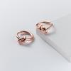 Nalan s925 Sterling Silver Simples Corda Nó Orelha Fivela Ins Estilo Nicho High-end Elegante Elegante Brincos para Mulheres M03906