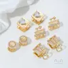 Pendientes de Hoja de Rosa Rellenos de Oro de 14K, Gama Alta, Lujo Accesible, Nicho, Pendientes de Gama Alta, Nuevos Broches de Oreja con Micro-Adornos, Anillos Lisos