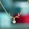 Cao Shi Collar Simple de Astas de Ciervo Cadena en Forma de O para Mujer Joyería Estilo Coreano Navideño Colgante Dama Taobao Nuevo Estilo