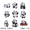 Novo Patch de Tecido Bordado Panda do Fabricante, Ventilador de Juncos, Decoração de Folha de Bambu, Patch para Bolsa, Chapéu, Patch de Bordado para Roupa Atacado