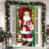 Cubierta de Puerta de Tela Elástica Cubierta de Puerta de Navidad Alegre Transfronteriza Tapiz Fondo de Tela de Regalo de Papá Noel para Fiesta Festiva