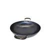 Wok grande de hierro de doble asa Zhangqiu hecho a medida para uso doméstico, apto para estufas de inducción y estufas de gas, wok antiadherente hecho a mano