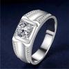 Anel de casal anel de diamante feminino simulação zircão anel de casamento aberto mão rápida dominador casal vivo anel anel masculino