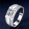 Anillo de pareja, anillo de diamantes para mujer, anillo de boda abierto con circonitas simuladas, transmisión en vivo rápida y dominante, anillo para hombre al por mayor en Europa y América.