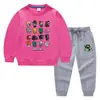 Conjunto de Roupas Infantis Redondo Primavera e Outono 2026: Conjunto de Duas Peças com Moletom e Calça Longa para Crianças, Conjunto de Algodão com Manga Longa para Bebês