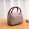Fornecimento Direto do Fabricante Bolsa Térmica de Alumínio Portátil para Marmita Bolsa de Almoço Bolsa Térmica Piquenique Resistente a Manchas Listrada Bolsa Térmica Bento