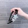 Diadema de Lavado Facial con Estrella de Cinco Puntas de Pedrería y Cara Flocada para Mujeres para Prevenir la Caída del Cabello con Dientes y Artefacto para Acabado de Cabello Roto, Diadema Diaria para Presionar el Cabello, Horquilla