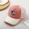 Nueva Gorra de Béisbol 3D de Pony para Niños con Diseño de Bloques de Color, Gorra Ligera con Protección Solar para Bebés, Gorra de Media Malla Estilo Coreano y Japonés