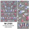 Adesivos de Unha Fofos Rosa e Branco com Novo Relevo e Laços Transfronteiriços Adesivos de Laços Simples e Doces para Manicure