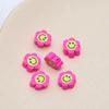 Flor de Color Sonriente Color de Contraste Infantil Cerámica Suave con Cuentas Material diy Joyería Hecha a Mano Aretes Collar Pulsera Accesorios