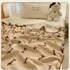 Manta tipo gorro retro Hilo arrugado de algodón puro Manta de felpa para bebé Colcha para aire acondicionado Manta para siesta en la oficina Manta para dormitorio