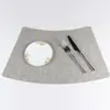 Manteles Individuales de Cuero Personalizados Oen con Textura de Tela para Mesas de Cocina, Impermeables y a Prueba de Aceite, Manteles en Forma de Abanico con Aislamiento Térmico, Fabricante, Modernos y Sencillos