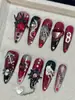Uñas vestibles de Halloween superventas transfronterizas europeas y americanas, piezas de arte de uñas de calabaza, calavera y fantasma puramente hechas a mano, productos terminados para venta al por mayor de alta gama