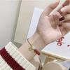 Pulsera de cristal de ágata blanca estilo coreano Ins de una vuelta, moda para mujer, oro arena, carácter fu, pulsera de codo, joyería
