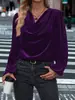 2025 Nuevo Otoño e Invierno Ropa de Mujer Transfronteriza Amazon Wish Europeo y Americano Terciopelo Coreano Cuello de Pelo Tops de Manga Larga para Mujer