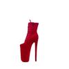 Botas de Moda con Tacón Súper Alto Estilo Europeo y Americano 26cm Modelo Súper Sexy Botas de Escenario Botas para Baile en Tubo de Acero Botas de Felpa Talla Grande