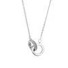 Collar de Anillo Doble Diamante Flash para Mujer Lujo Ligero Diseño de Nicho Moda Estilo Ins Elegante Exquisito Cadena para Clavícula Venta al por Mayor
