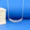 Base de colar em prata de lei s925, cravação com pedras múltiplas redondas de 2,5 mm com design de sorriso, acessório semiacabado DIY