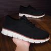 Zapatos Casuales de Encaje Ligeros Transfronterizos para Hombre 2025 Mocasines Transpirables Tejidos Fly Talla Grande para Hombre Mocasines para Hombre Negro