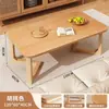 Mesa de Centro Pequeno Apartamento Sala de Estar Casa Estilo Escandinavo Perna de Madeira Maciça Mesa de Tronco 2025 Nova Casa de Aluguel Mesa de Chá Simples