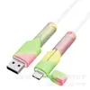 Funda Protectora para Cable de Datos Rosa-Verde, Funda de Silicona Antiroturas, Protección Envolvente, Protector de Cable con Clip, Funda Protectora para Conector