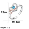 Anillo de Corazón de Diamante Brillante, Anillo de Diseño Único de Lujo Ligero, Sensación Elegante y de Alta Gama, Joyería de Nicho para Mujer, Forma de Corazón