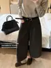 Colección de otoño de Suxinlan/YOUMO: Jeans de nueve puntos tipo globo, holgados, de estilo vintage y favorecedores 72678, vienen con cinturón