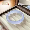 Pulsera de Ágata Hielo Alto Imitación Calcedonia con Pulsera de Ágata Hielo Flotante Morado Violeta Claro Vidrio Plano