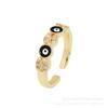Punto de fábrica micro incrustación accesorios de joyería de cobre chapado en oro real de 18K accesorios de anillo de ojo accesorios de anillo con aceite de gota