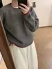 Suéter Pulóver de Punto Suave Color Block Cuello Redondo Estilo Coreano Nuevo Otoño/Invierno 2025 para Mujer, Top Holgado Vintage Adelgazante
