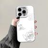Nova Capa Cartoon Stitch Adequada para Capa de Celular Apple 16 Pro Max 15 Colorida Fofa Prata Imd Anti-Queda Capa Protetora